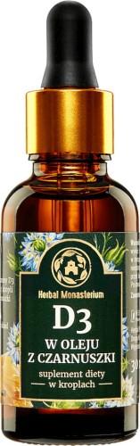 Witamina D3 2000 IU w oleju z czarnuszki 30 ml Herbal Monasterium