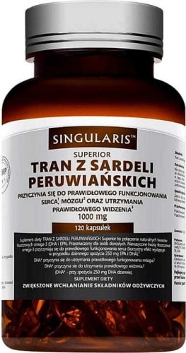 Tran z sardeli peruwiańskich 1000 mg 120 kapsułek miękkich Singularis