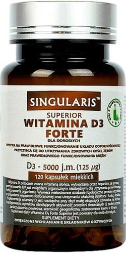 Witamiana D3 forte 5000 IE Vitamine D-3 Forte 120 Singularis zachte capsules