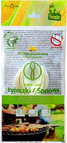 COMPOSTABLE TEASPOONS 12 pcs - FROGGY