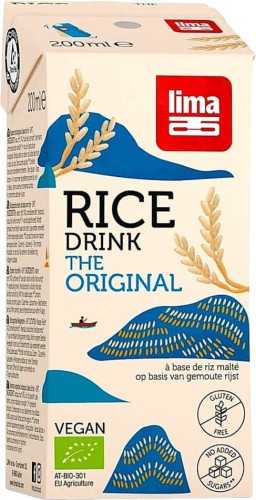 RICE DRINK WITHOUT ADDED SUGARS GLUTEN FREE BIO 200 ml - LIMA