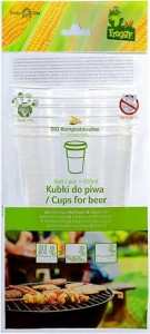 COMPOSTABLE BEER MUGS 6 pcs - FROGGY