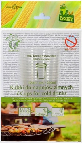 COMPOSTABLE COLD DRINKS 12 pcs - FROGGY