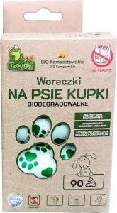 WORKI NA PSIE ODCHODY (KOMPOSTOWALNE I BIODEGRADOWALNE) 6 ROLEK 90 szt - FROGGY