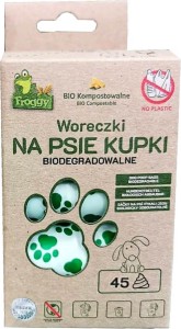 Bags for dog droppings (compostable and biodegradable) 3 rolls 45 pcs - FROGGY