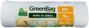 WORKI NA ODPADY BIO I ZMIESZANE (KOMPOSTOWALNE) 60 L 10 szt - FROGGY (GREENBAG)
