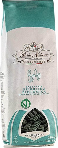 Gluten-free FUSILLI RICE PASTA WITH SPIRULIN BIO 250 g - PASTA NATURA