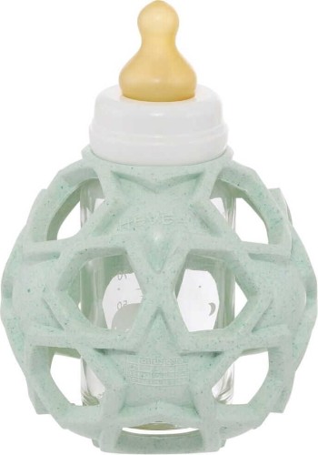 MINT GLASS BOTTLE WITH RUBBER COVER 0 - 3 mc 120 ml - HEVEA