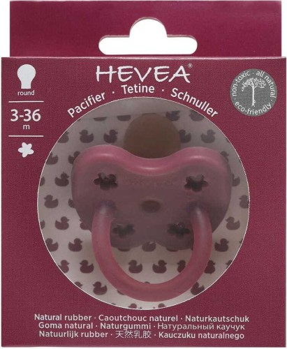 PINK ROUND RUBBER PACIFIER 3 - 36 months - HEVEA