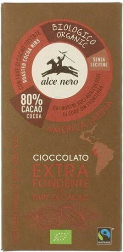 Bittere chocolade met stukjes cacao FAIR TRADE BIO 100 g - ALCE NERO