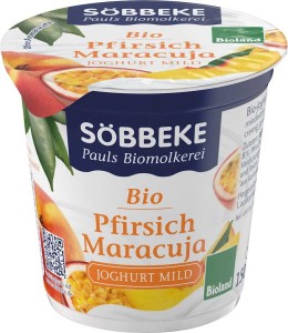 PASSIONFRUIT-PEACH YOGHURT BIO 150 g - SOBBEKE
