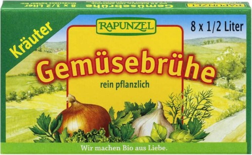 BROTH - GROENTENBLOKJES MET KRUIDEN (GROEN) BIO 8x10,5 g - RAPUNZEL