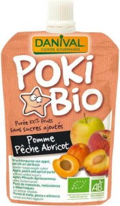 POKI - APPEL-PERZIK-APRIKJEpuree 100% FRUIT ZONDER TOEGEVOEGDE SUIKER BIO 90 g - DANIVAL