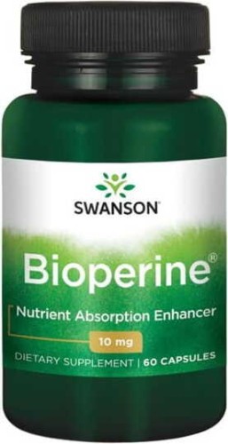 BIOPERINE 10mg BLACK PEPPER EXTRACT 60 CAPSULES Swanson