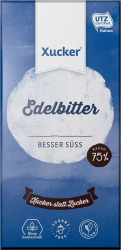 DARK CHOCOLATE 75% COCOA XYLITOL SUGAR-FREE 100g XUCKER