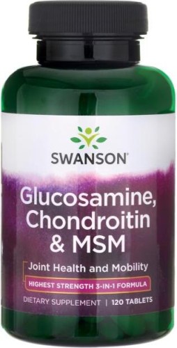 Glukozamina 250mg Chondroityna 200mg MSM 150mg Glucosamine Chondroitin 120 kapsułek SWANSON
