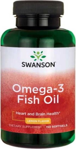 OMEGA-3 acids with lemon flavor 180EPA/120DHA Fish oil 150 capsules SWANSON
