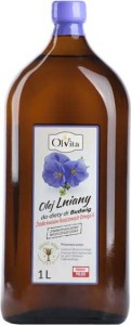 Budwig lijnzaadolie, koudgeperst en ruw 1l OLVITA