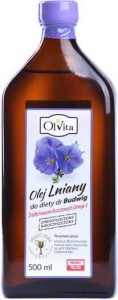 Budwig Lijnzaadolie, koudgeperst en ruw 500ml OLVITA