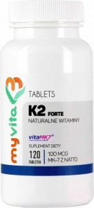 Witamina K2 MK-7  K2 MK7 100mcg z natto K2MK7 120 tabletek MyVita