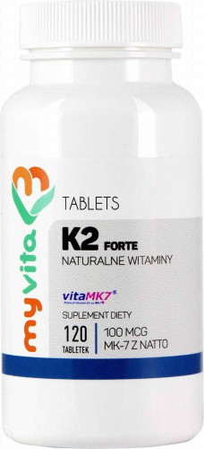 Witamina K2 MK-7  K2 MK7 100mcg z natto K2MK7 120 tabletek MyVita