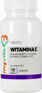 Witamina C 1000mg z ekstraktem z dzikiej róży i bioflawonoidami 100tab. MyVita