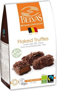 BELGISCHE CHOCOLADE TRUFFEL BITTER CHOCOLADE 72% GLUTENVRIJ FAIR TRADE BIO 100 g - BELVAS