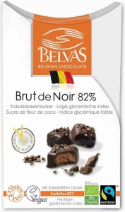 DARK BELGIAN CHOCOLATES 82% GLUTEN-FREE FAIR TRADE BIO 100 g - BELVAS