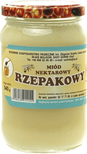 Nectar koolzaadhoning 500g Rodzinna Pasieka Sudnik