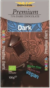 DARK CHOCOLATE PREMIUM 71% GLUTEN-FREE FAIR TRADE BIO 100 g - BONVITA