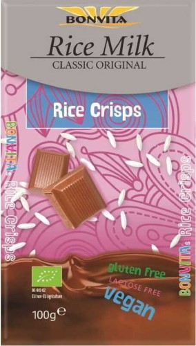 CRISP RICE CHOCOLATE LACTOSE-FREE GLUTEN-FREE (BASED ON RICE DRINK) BIO 100 g - BONVITA