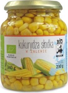 KUKURYDZA SŁODKA W ZALEWIE W SŁOIKU BIO 340 g (230 g) - BIO EUROPA