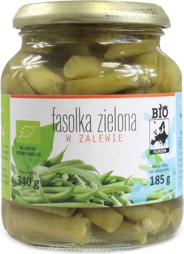 FASOLKA ZIELONA W ZALEWIE W SŁOIKU BIO 340 g (185 g) - BIO EUROPA