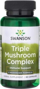 Triple Mushroom Complex Standaryzowany kompleks 3 grzybów Maitake Reishi Shiitake 200mg 60 kapsułek SWANSON