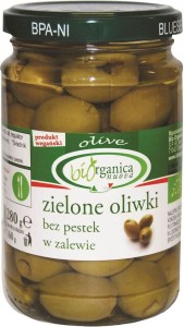 OLIWKI ZIELONE BEZ PESTEK W ZALEWIE BIO 280 g - BIORGANICA NUOVA