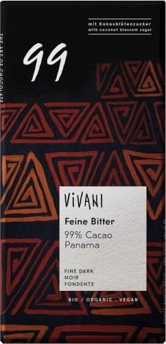 DARK CHOCOLATE 99% COCOA BIO 80 g - VIVANI