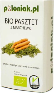Carrot Vegan Pate BIO 160 g - POLONIAK