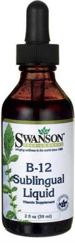 Witamina B12 cyjanokobalamina w płynie B-12 Sublingual Liquid 59ml SWANSON