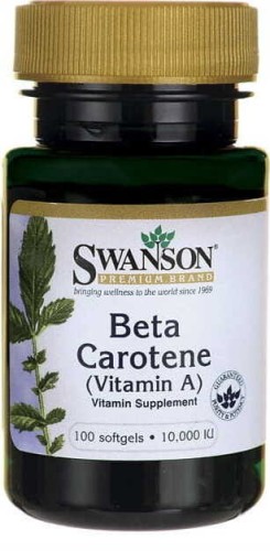 Beta karoten 10 000 IU witamina A 100 kapsułek SWANSON