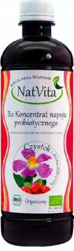 Koncentrat napoju probiotycznego skórka dzikiej róży i CZYSTEK BIO PROBIOTYK 500ml NatVita