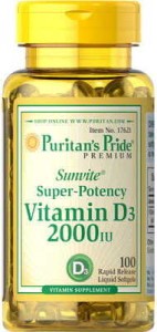 Vitamin D3 2000 UI 100 capsules Puritan's Pride