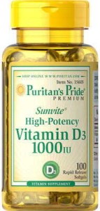 Vitamin D3 1000 UI 100 capsules Puritan's Pride