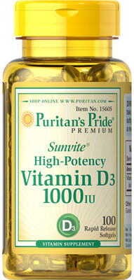 Vitamin D3 1000 UI 100 capsules Puritan's Pride