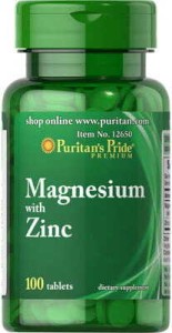 Magnesium with zinc 266mg 10mg 100 tablets Puritan's Pride
