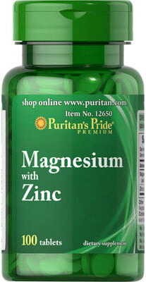 Magnesium with zinc 266mg 10mg 100 tablets Puritan's Pride