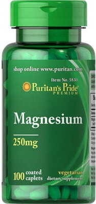 Magnesium 250mg 100 capsules Puritan's Pride