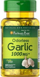 Unscented Garlic 1000mg 100 capsules Puritan's Pride