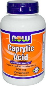 Kwas kaprylowy Caprylic Acid 600mg 100 kapsułek NOW FOODS 