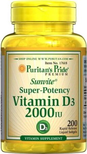 Witamina D3 2000 UI D-3 200 kapsułek Puritan's Pride