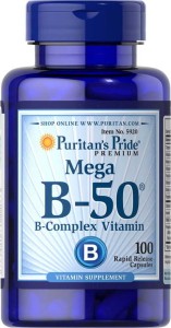 Vitamin Mega B-50 complex B50 100 capsules Puritan's Pride